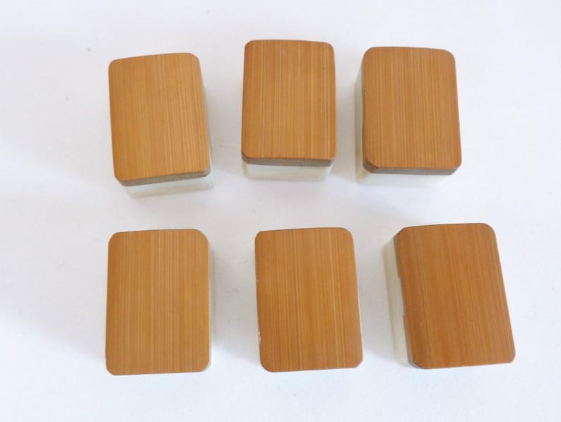 Japanese Mahjong Luxury set Bamboo base tiles Antique kit, wooden case, "Time traces" #BM2 image 7