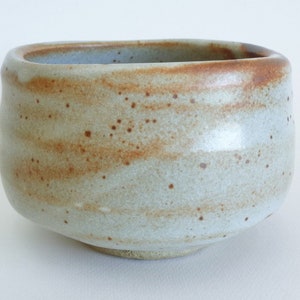 S7030# Chawan tea bowl ,Vintage Japanese Mino-yaki Shino Artistic pottery Iron glazed Massive Hand made Matcha tea bowl,Signed by potter
