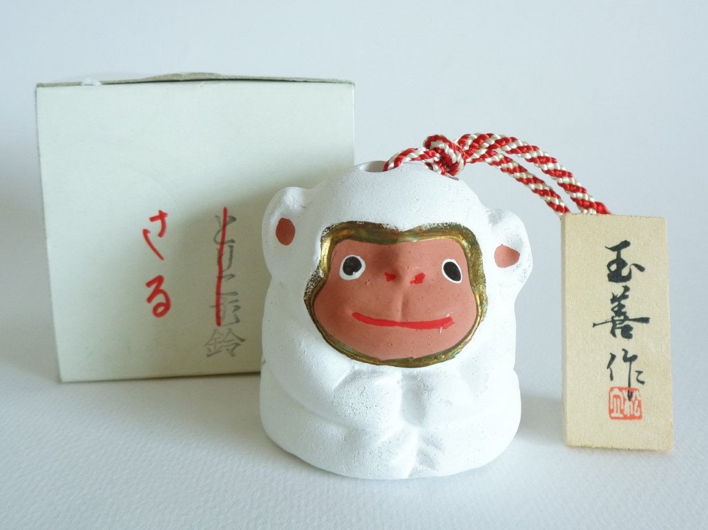 インドのオールドベル Japanese Clay Bell Vtg Dorei Ceramic Doll Amulet Horse