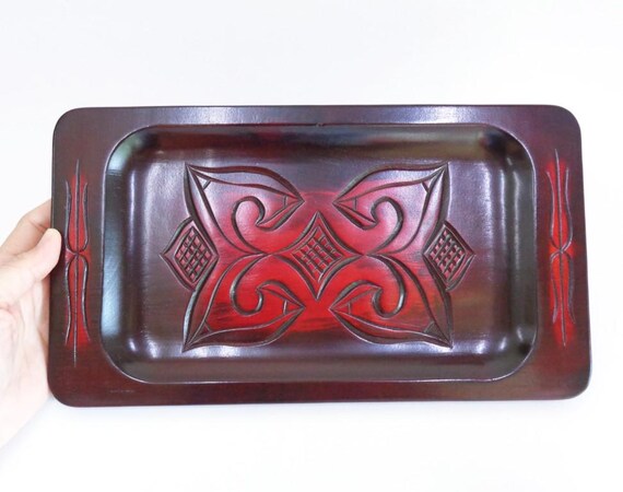 二風谷板 木製トレイ ギフト用 銘入り 日本製 手彫り アイヌ木工品