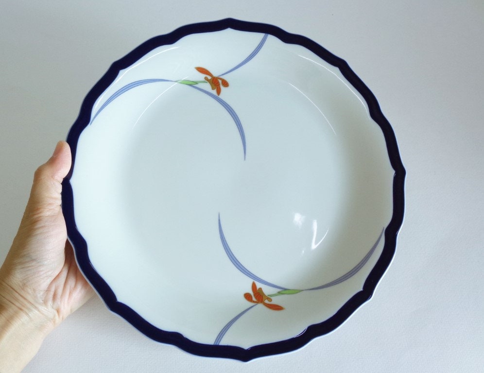 Koransha Porcelain Platter Vintage Orchid Lace Platter Porcelain