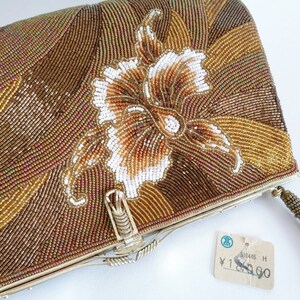 Beads Handbag/ Vintage unused Beautiful handmade beaded women&#39;s bag /Evening beaded Handbag #S5919