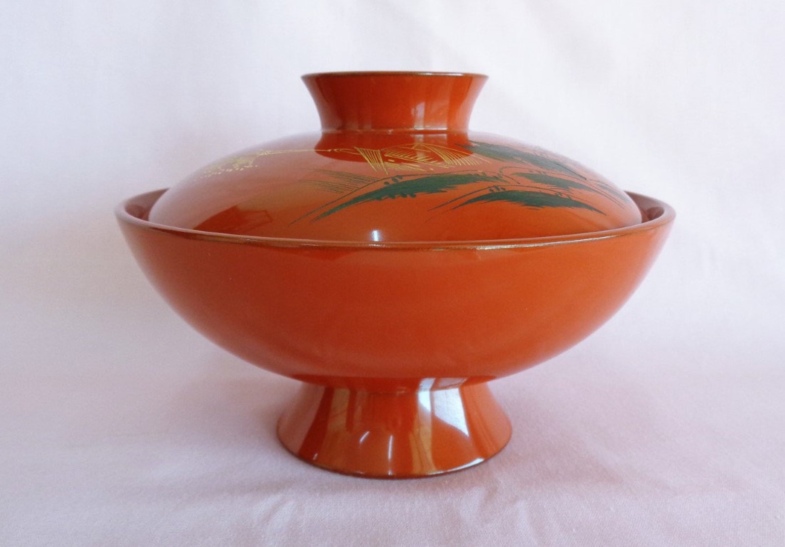 Lacquer bowl / Japanese Urushi nuri lacquer lidded bowl S0384 Etsy