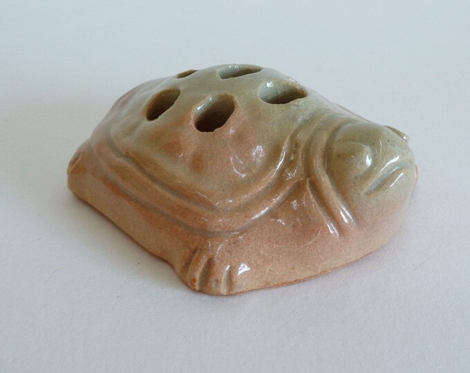 Turtle Incense Holder Figurine/ Japanese Hagiyaki Art Pottery Etsy