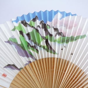 Hand fan / Sensu fan /Japanese Superb quality Paper & bamboo folding fan #S5778