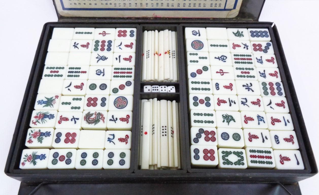 美品　抹香鯨調　麻雀セット 伝統的和風デザイン　アンティーク 83b0496472f2eb1d383dc8dd114a65