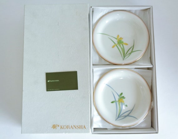 Koransha Cake Plates Set-4pcs. Vintage Japanese Fine Porcelain
