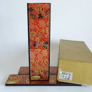 Nageire Ikebana Vase ,Kano Glass Flower vase /Japanese ART Glass with decorative fabric inside ,Original box #S5286