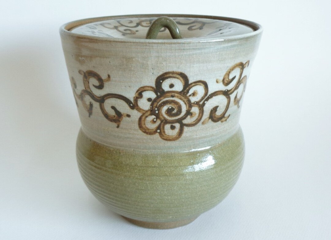 S6720 Mizusashi Lidded Water Container Tea Ceremony Water Jar, Japanese