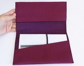 Japanese KinFukusa Luxury Gift envelope, Violet Silk with Embroidered Phoenix and Goats, boxed #8470