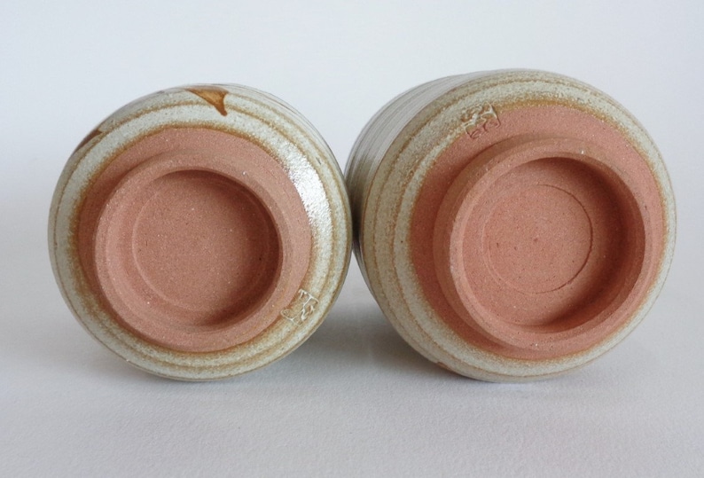 S1928 Meoto Yunomi Kyo-yaki Tea cups pair Japanese Kyoto Artistic pottery Chawan tea cup set 2Original box,Marked