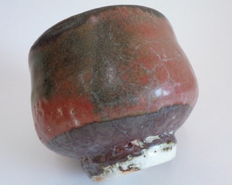 S4079# Massive Chawan Handcrafted Artistic stoneware   , Vintage Japanese Fine Art pottery Chawan Matcha tea bowl
