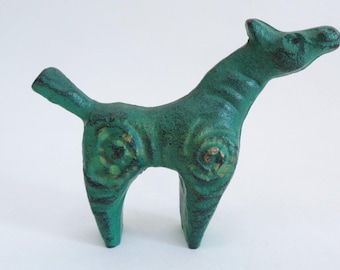 Horse Cast iron okimono Japanese Nambu Tekki craft Handmade Statuette, Showa era #8503