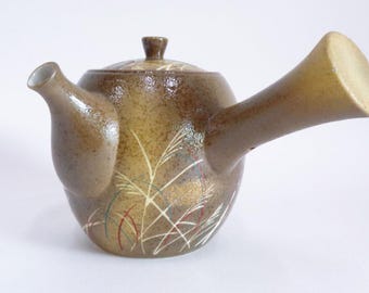 Théière Kyusu, porcelaine japonaise Arita Hizen, théière signée à la main avec nez court et passoire en céramique, vintage non utilisée, brochure #8450