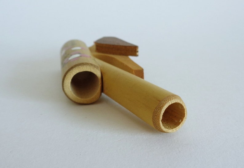 Woodenbamboo Whistle Bird Japanese Folk Craft S2646 Etsy