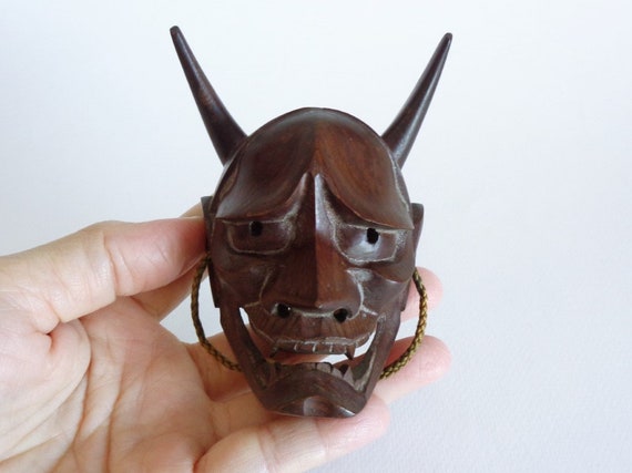 S7220# Antique Hannya wooden mask,Old Japanese Wo… - image 2