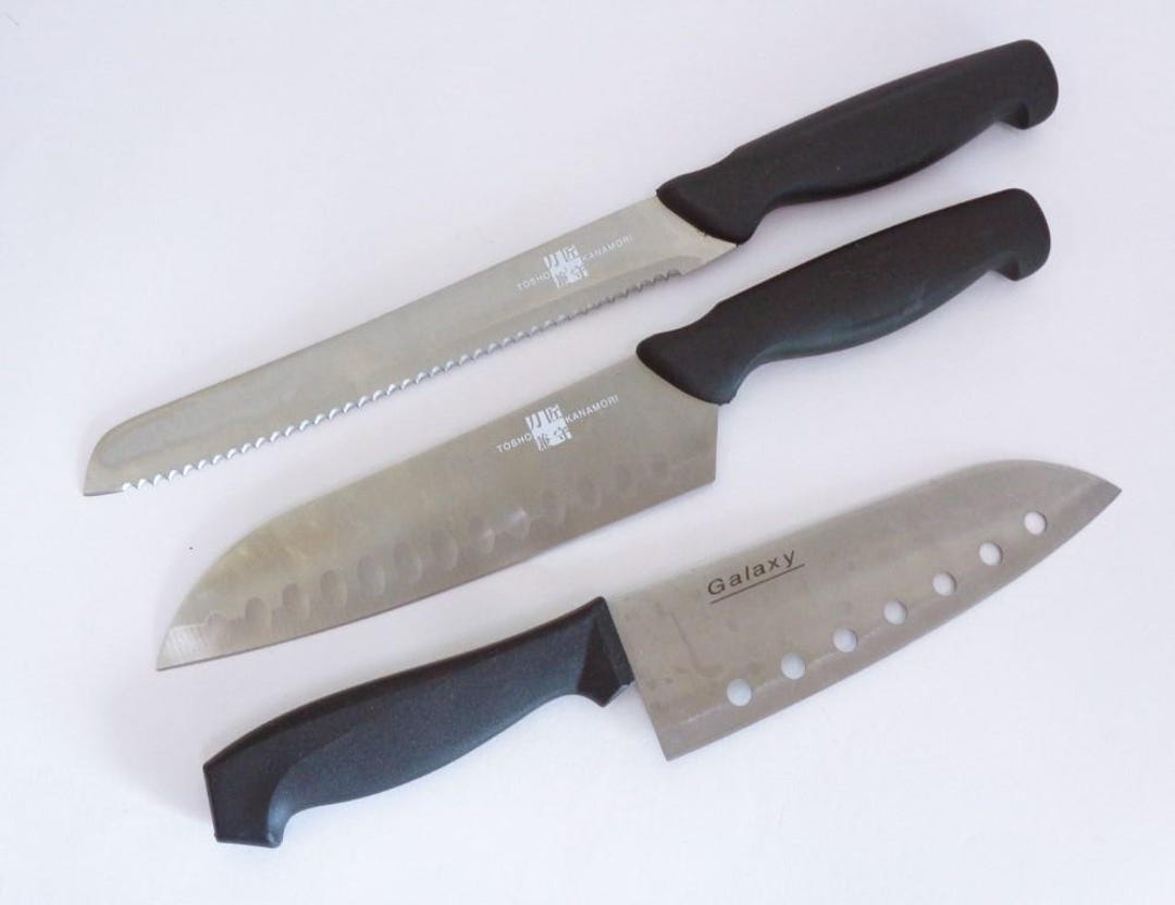 Japanese Sharp Kitchen Knives Stainless Steel Group of 3, Tosho ...