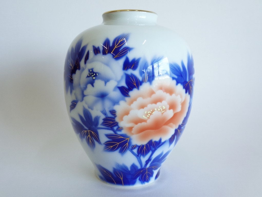 Visit us! Fukugawa Japanese Porcelain Vase Imperial Fine China Bone Cobalt  Blue and White Made in Japan #…
