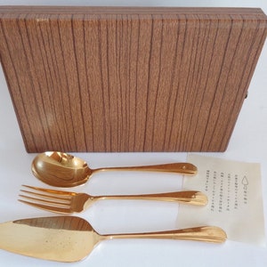 Serving spoon & Serving fork and Pastry serving spoon ,Original box #S4052