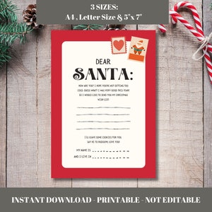 Letter to Santa / Dear Santa Claus PRINTABLE