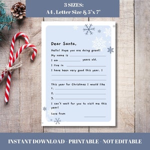 Letter to Santa / Dear Santa Claus PRINTABLE