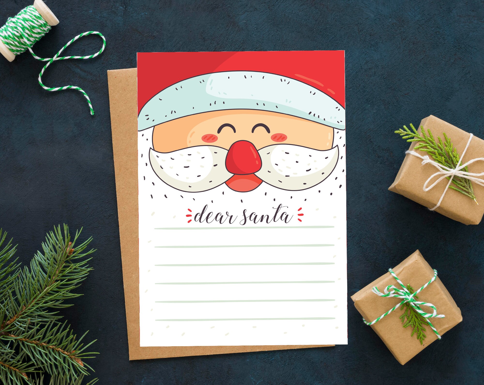 Brief an den Weihnachtsmann / Kinder Weihnachten Santa Brief / | Etsy