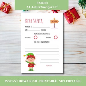 Letter to Santa / Dear Santa Claus PRINTABLE