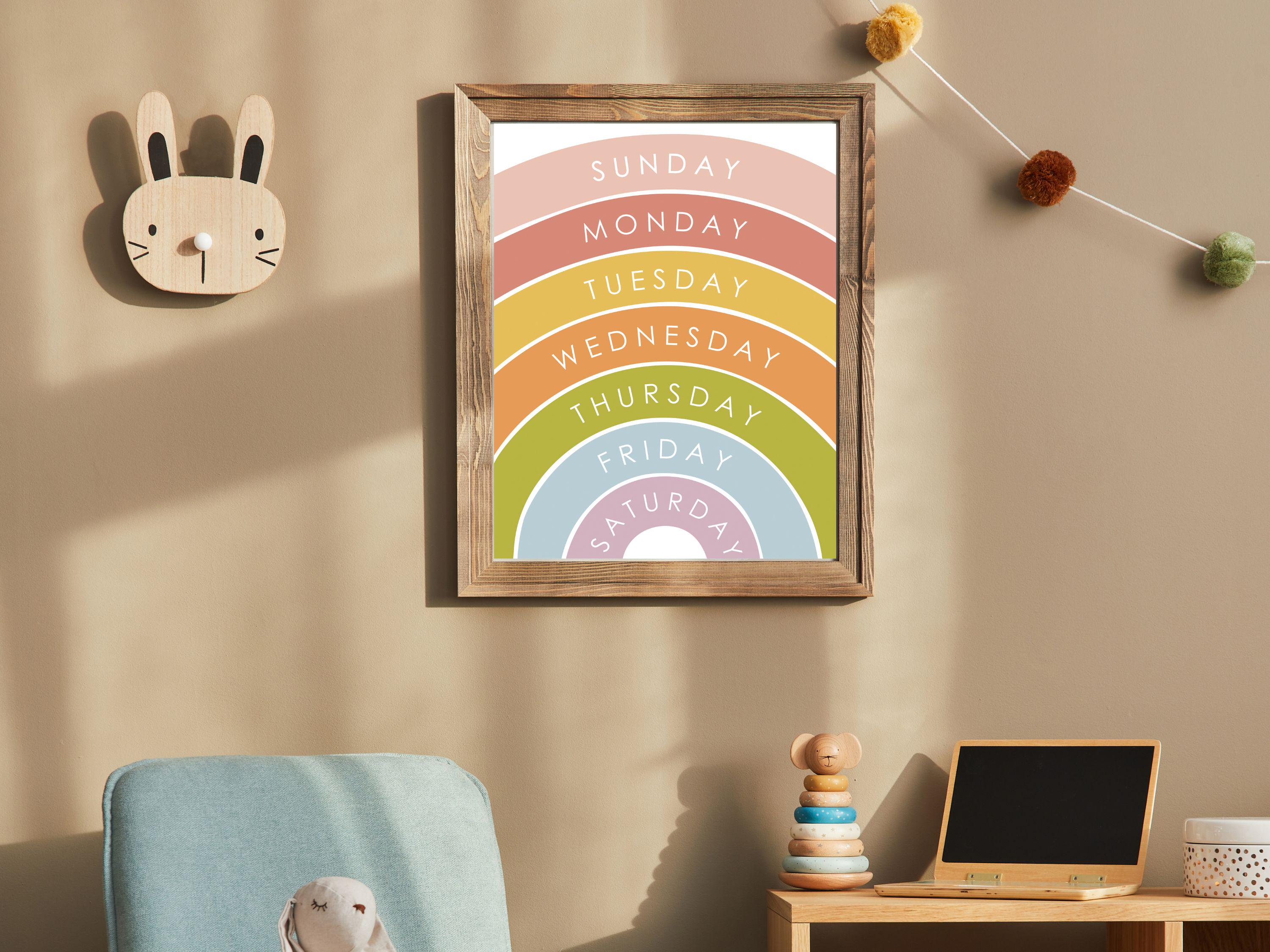 Days of the Week Poster - Educational Printable Kids Wall Art – Instant ...