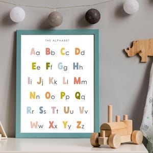 Alphabet Poster - Printable Kids Wall Art – Instant Download – Fun & Colorful Posters for Kids&#39; Rooms, Playrooms, Nursery Decor