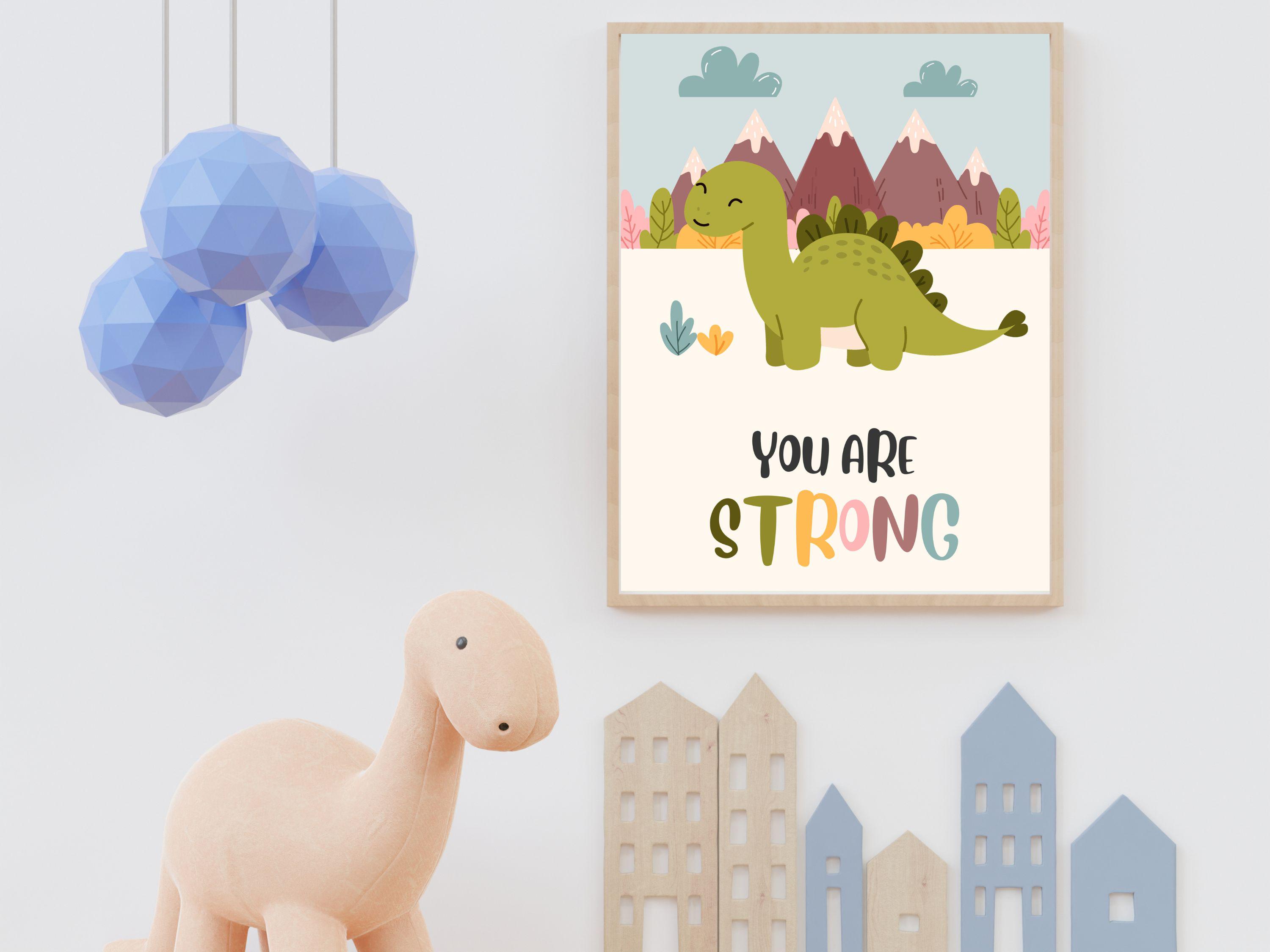 BCUANGD Dinosaur Skeleton Wall Art - 12x16 Inch Kids Room Decor With Wood Frame - View #6