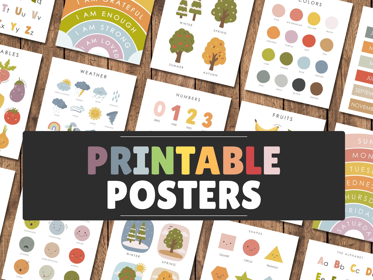 Educational Prints - Printable Kids Wall Art – Instant Download – Fun ...