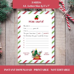 Letter to Santa / Dear Santa Claus PRINTABLE