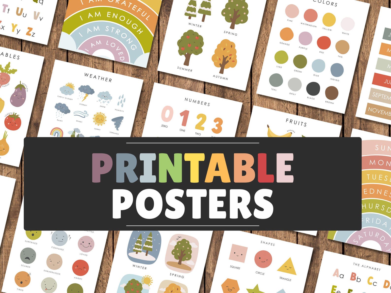 Seasons Poster - Educational Printable Kids Wall Art – Instant Download ...