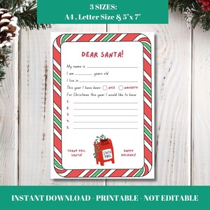 Letter to Santa / Dear Santa Claus PRINTABLE