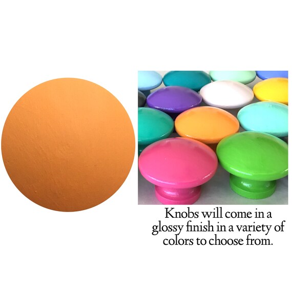 Orange Knob Colorful Drawer Knobs Decorative Knobs Dresser Etsy
