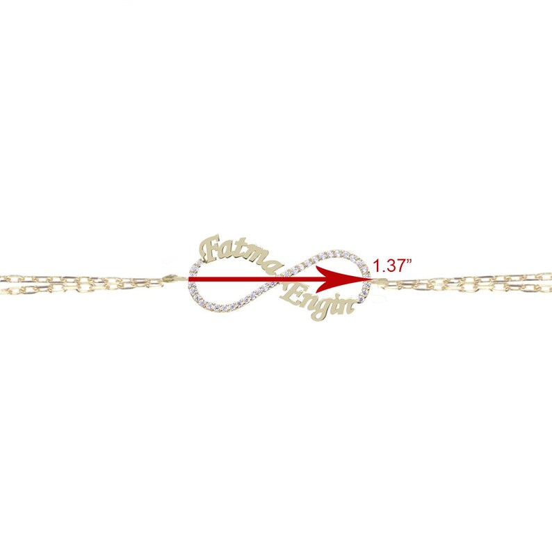 Zircon Stone Jewelry Double Name Jewelry Silver Infinity Bracelet Anniversary Gift For Wife Personalized Handwriting Bracelet Her Gift