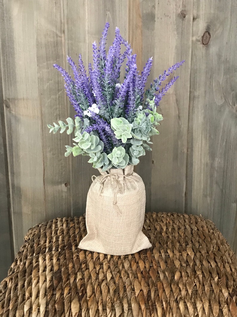 Lavender Baby's Breath and Eucalyptus Wedding Centerpiece Etsy