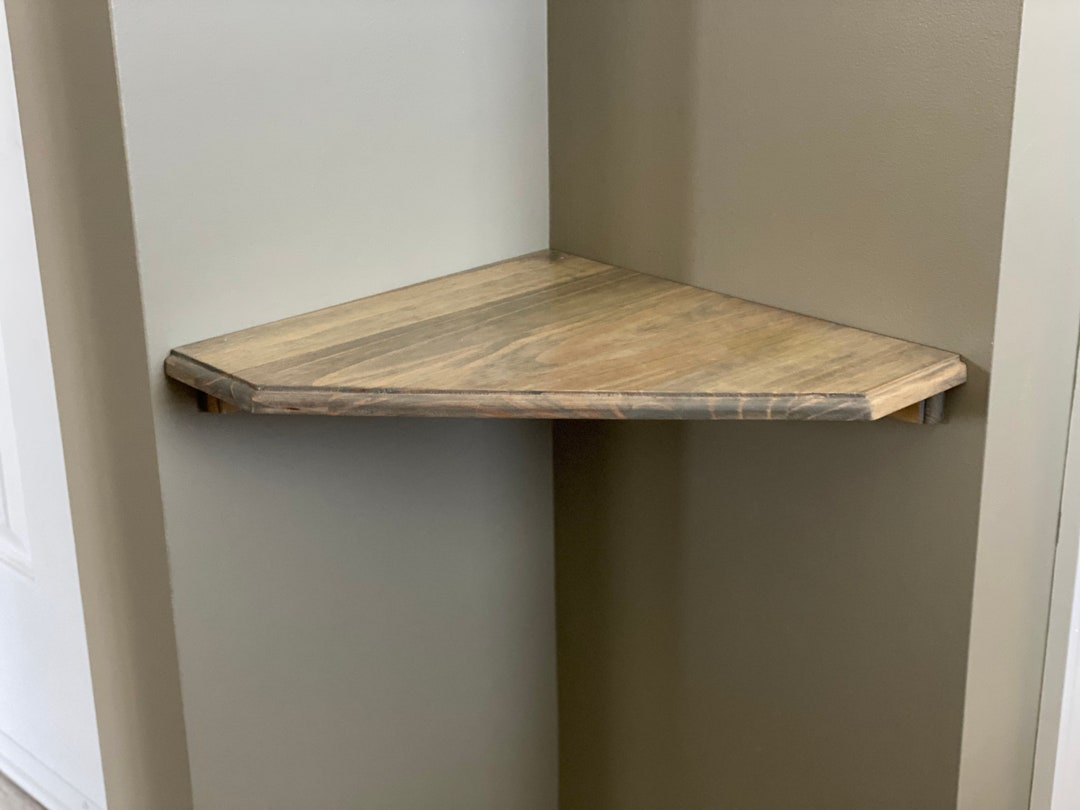 Handmade Wood Corner Shelf Etsy