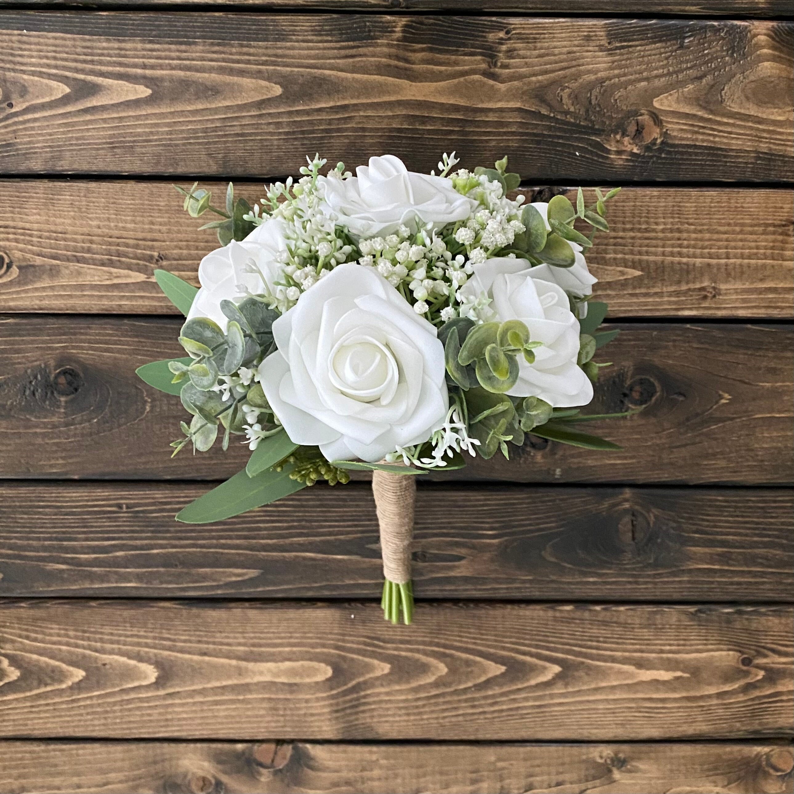 White Rose Bridal Bouquet White Rose Bridesmaid Bouquet Wedding