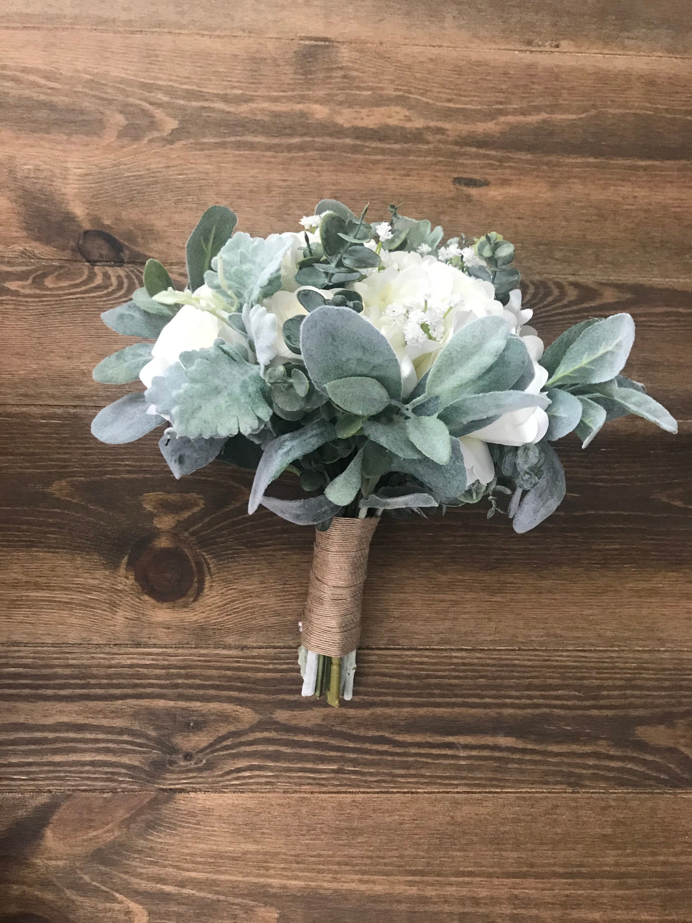 Ivory Rose and Hydrangea Bridal Bridesmaid Wedding Bouquet,Matching B…