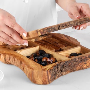 Personalized Wooden Board Game Set | 4-in-1 Chess, Checkers, Dominoes & Solitaire | Handmade Olive Wood Game Board with Storage