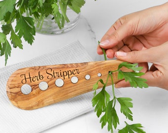 Herb Stripper handmade from Olive Wood/ Chef Gifts/ Kitchen gifts/ Baking gifts/ Cooking Gift for Men (FREE Personalization)