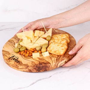 Handmade Olive Wood Cheese Board: Personalized Charcuterie Board