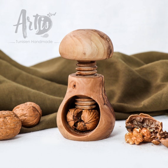 Olive Wood Nut Cracker ARTISRAW Handcrafted Walnut Cracker