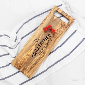 Handmade Olive Wood BBQ Cutting Board: Personalized Grill Gift