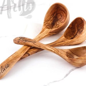 BeldiNest Olive Wood Ladle for Cooking, Soup Spoon Ladle – Wooden Serving Spoon, 13-12 Handle, Scoop Size 6-2oz – Eco-Friendly, Genuine and Endurable