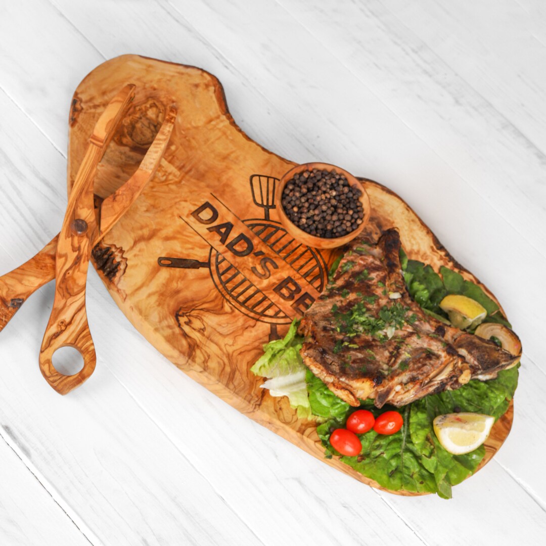 Extra Large Olive Wood Cutting Board / Personalized Wooden Cutting