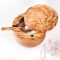 Handmade Olive Wood Salt Cellar with Lid & Spoon + Free Personalization + Gift BeesWax Kit product logo