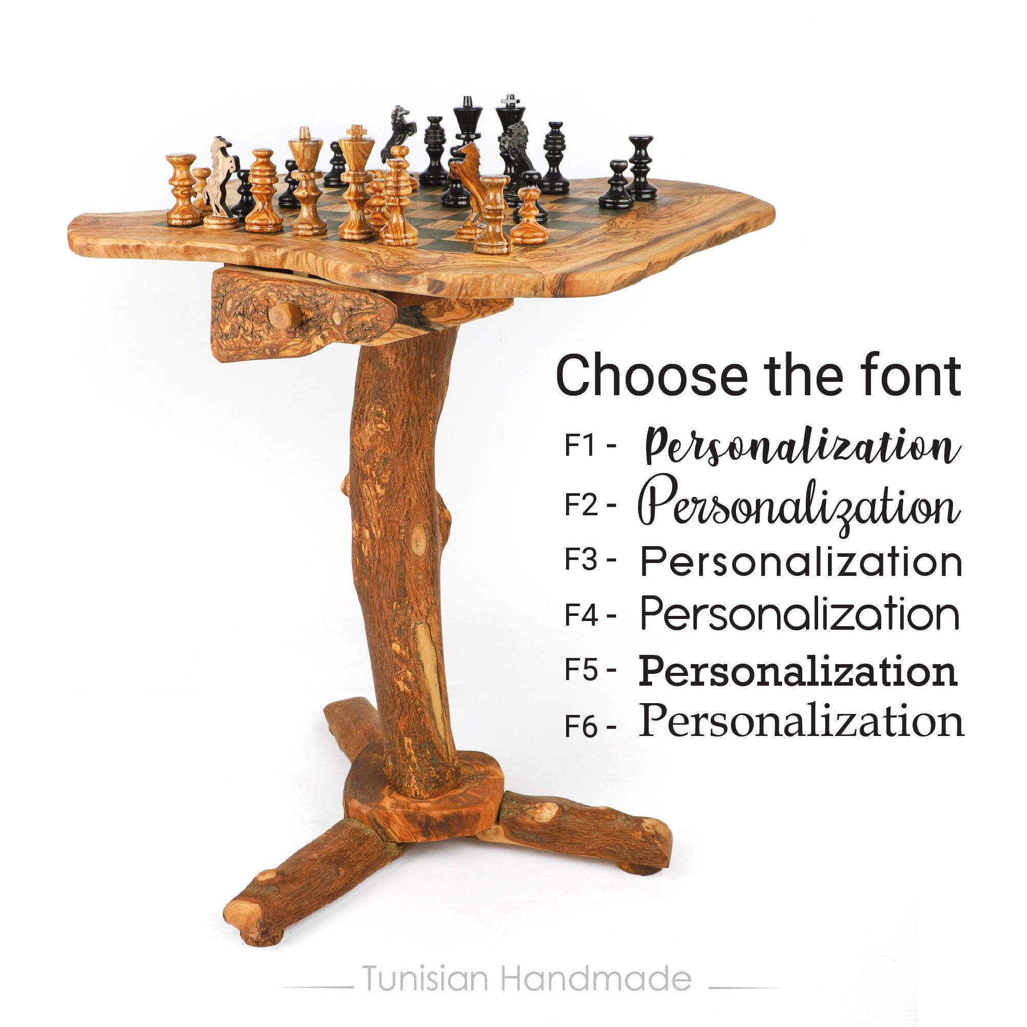 Custom Natural edge Olive Wood Chess Board by TunisiaBazaar on DeviantArt