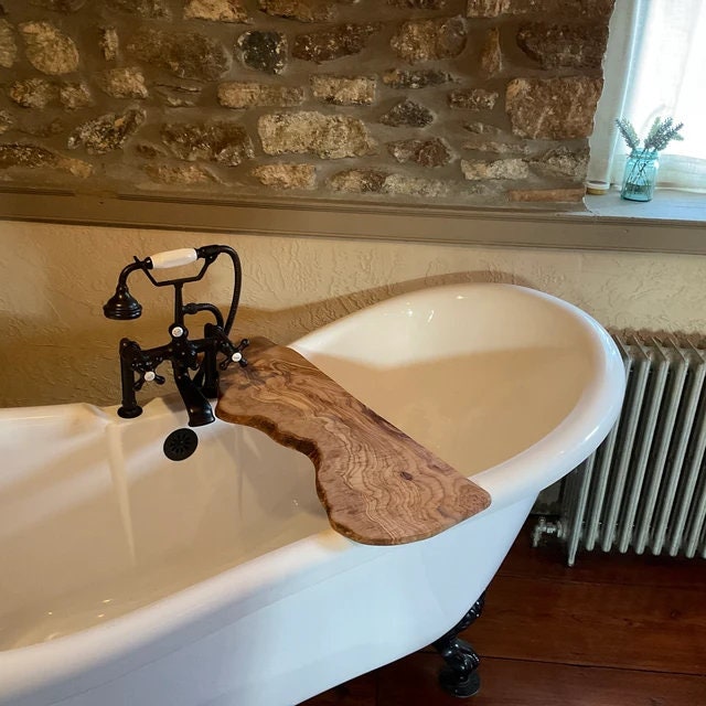 Handmade Bath Tray. Bath Caddy. Spa. Live Edge Cherry Bath Tub Tray.  Bathroom Decor. Bathroom Shelve. Wood Bathtub Tray. Rustic 